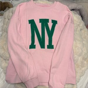 Forever 21 Pink Sweatshirt with Green Lettering
